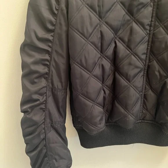 Black Ruched Bomber! - Picture 6 of 6